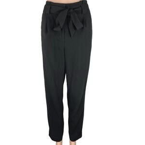 EXPRESS Black Ankle Length High Rise Bow Tie Trousers, Size 2